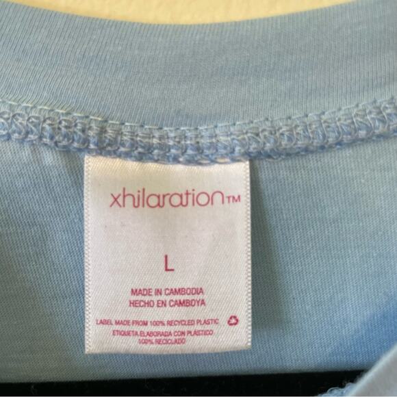 Xhilaration L short sleeve t-shirt blue white knife warrior unique fighter - Picture 4 of 8